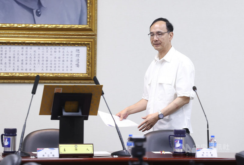 國民黨28日下午在中央黨部召開中常會,由黨主席朱立倫(圖)主持會議。中央社記者謝佳璋攝 114年5月28日