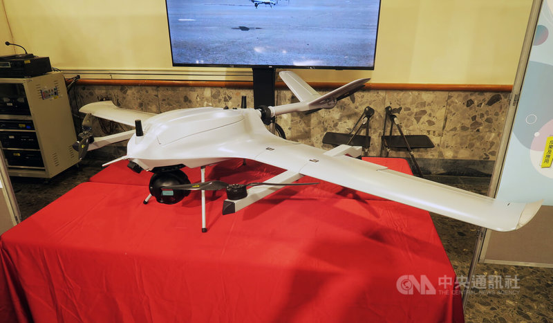 中科院3日展示紅雀三型無人機。中央社記者吳書緯攝 114年6月3日