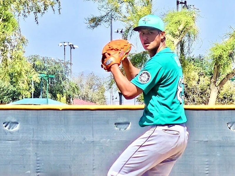 21歲台灣投手沈家羲(圖)獲選美國職棒西雅圖水手小聯盟5月最佳投手。(Katie Wang提供)中央社記者林宏翰傳真 114年6月4日