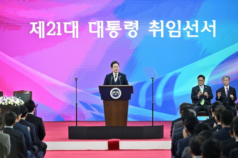 南韓總統李在明4日就任。（路透社）
