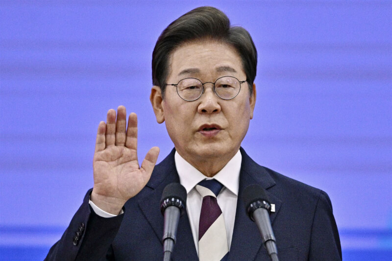 南韓新總統李在明4日上午宣誓就職。（共同社）