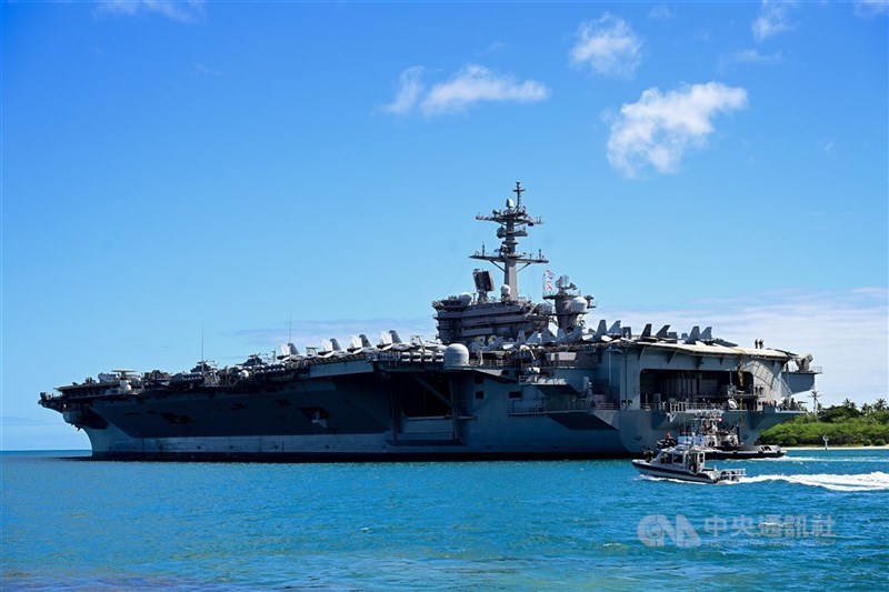圖為為2024年環太平洋軍演(RIMPAC)主角卡爾文森號(USS Carl Vinson,CVN-70)航艦。(中央社檔案照片)