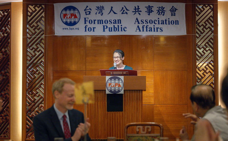 副總統蕭美琴7日出席「台灣人公共事務會(FAPA)青年培訓營晚宴」。(總統府提供)中央社記者葉素萍傳真 114年6月8日