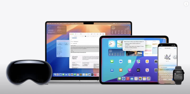 蘋果公司9日舉辦WWDC,預覽多個大幅改版且重新命名的作業系統,包括iOS 26、iPadOS 26、watchOS 26等。(圖取自Apple YouTube頻道網頁youtube.com)