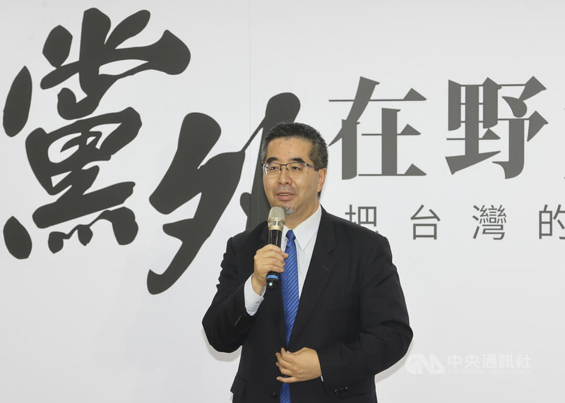 「黨外在野大聯盟」11日在台北舉行成立大會,馬英九基金會執行長蕭旭岑(圖)出席並登台致詞。中央社記者鄭清元攝 114年6月11日
