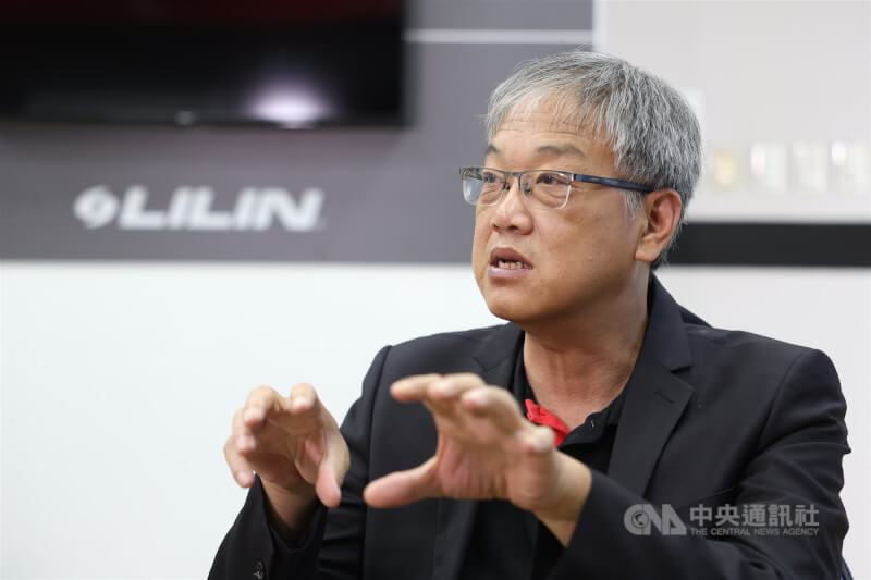 利凌企業資訊長胡志剛表示,過去台廠監控攝影機獨步全球,利凌曾在中國長江以南有一定市占率,但在中國低成本競爭下,利凌在2018年決定退出中國市場,另闢新藍海。中央社記者趙世勳攝 114年6月11日