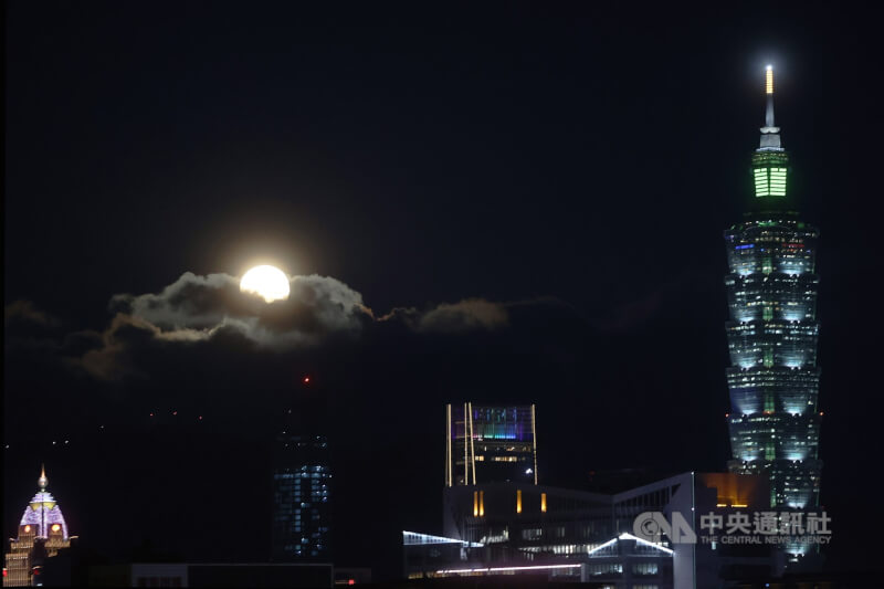 2025年草莓滿月在11日傍晚登場,不少天文迷都引頸期盼著這個浪漫時刻。台北市天文科學教育館表示,「草莓滿月」此名源自6月是美國草莓盛產季節而命名,事實上色澤沒有不同。中央社記者孫仲達攝 114年6月11日