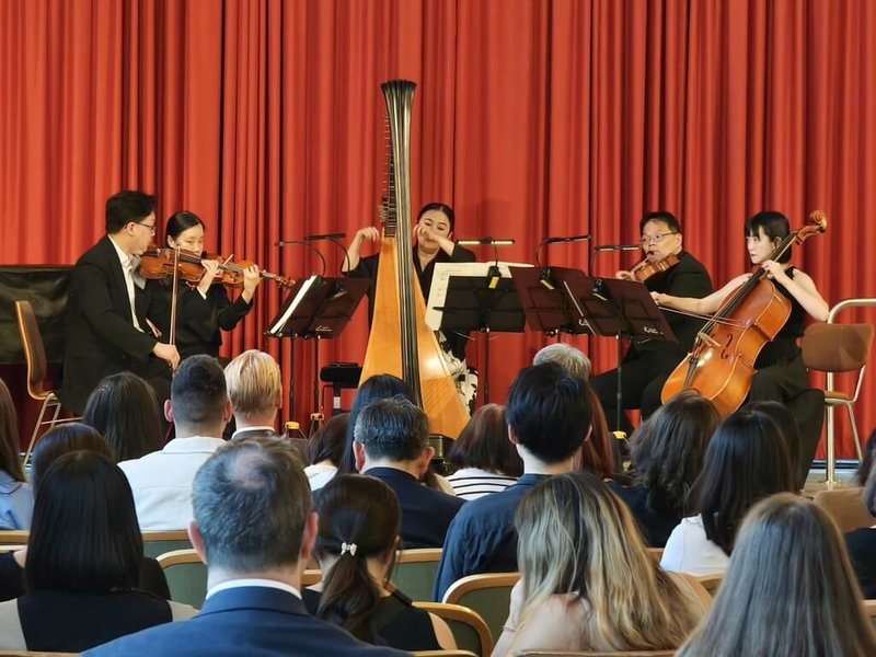 NSO室內樂團11日受邀參加駐奧代表處舉辦的音樂會,為外交部、文化部共同策畫的2025歐洲台灣文化年系列活動,此外,音樂會也為奧地利格拉茨日前不幸的校園槍擊事件表達悼念。(NSO提供)中央社記者趙靜瑜傳真 114年6月12日