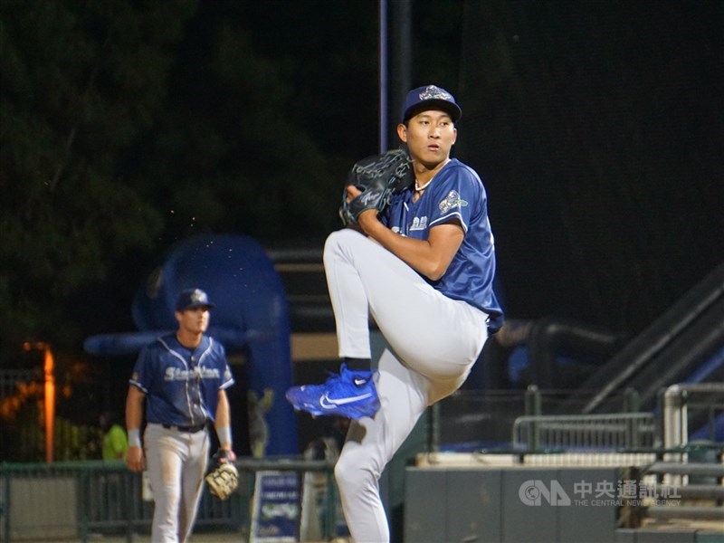 美職運動家隊1A台灣投手沙子宸今天先發主投6局失掉3分,演出優質先發,最終順利拿下本季第3勝。(中央社檔案照片)