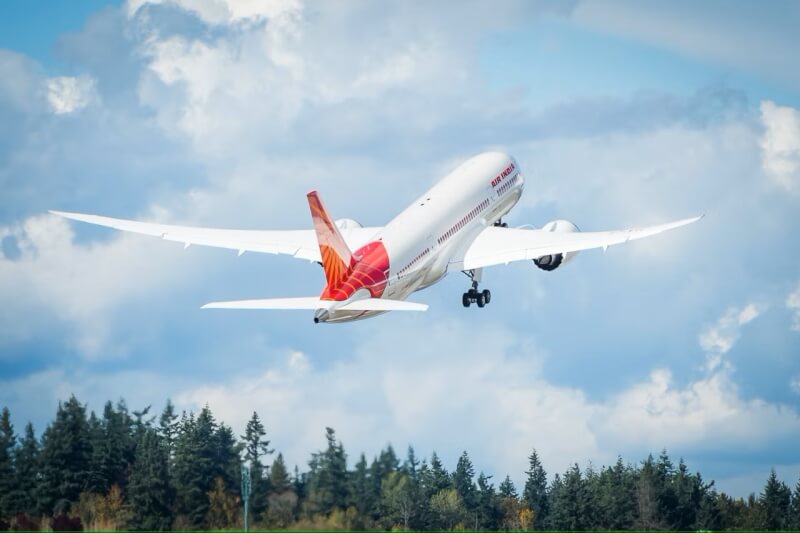 圖為印度航空波音787客機。(圖取自印度航空網頁airindia.com)