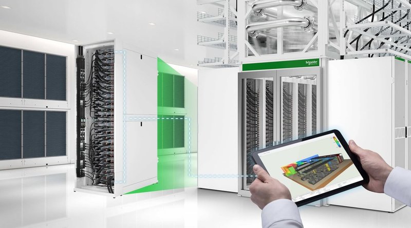 法商施耐德電機(Schneider Electric)16日表示,透過新模組化Pod資料中心與機櫃解決方案,協助人工智慧(AI)晶片大廠輝達(NVIDIA)打造AI工廠基礎設施。(施耐德電機提供)中央社記者鍾榮峰傳真 114年6月16日