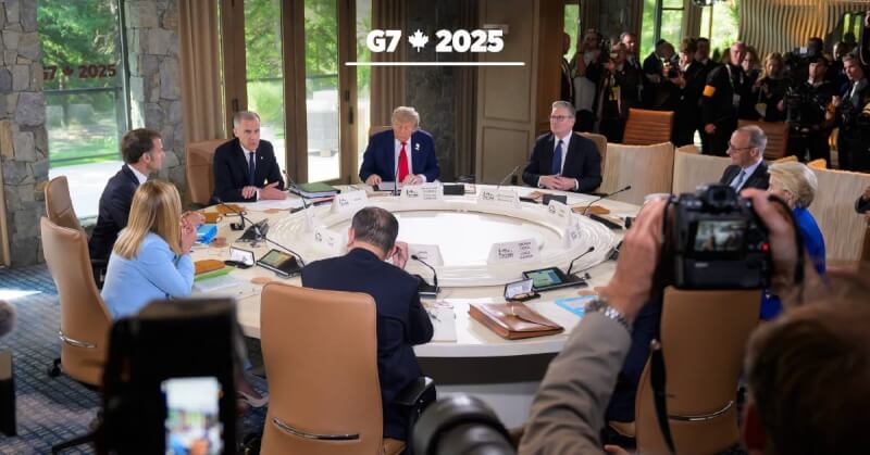 全球領袖16日齊聚加拿大出席七大工業國集團(G7)峰會。(圖取自x.com/G7)