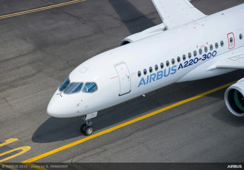 空中巴士A220‑300型客機。（圖取自空中巴士網頁airbus.com）