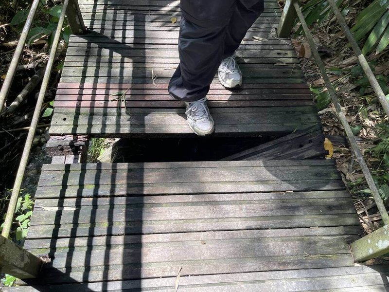 雲林縣林內鄉龍過脈森林步道97年開放使用,迄今已有多處步道設施受損,將進行整修,遊客可改走濟公廟至鐵管坑路線或其他步道。(林業署南投分署提供)中央社記者蔡智明傳真 114年6月19日