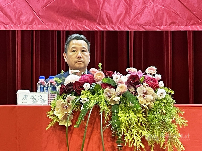 日月光投控25日上午在高雄舉行股東會,投控法人代表董事、日月光半導體副董事長及副執行長唐瑞文,親自出席。中央社記者鍾榮峰攝 114年6月25日