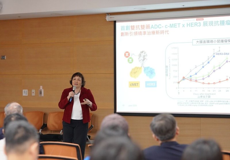 浩鼎生技執行長王慧君27日表示,今年4月Globo H計畫終止後,浩鼎已重新調整策略,聚焦於抗體藥物複合體(Antibody-Drug Conjugates,ADC)產品與平台技術的授權布局,作為下一階段成長主軸。(浩鼎提供)中央社記者何秀玲傳真 114年6月27日