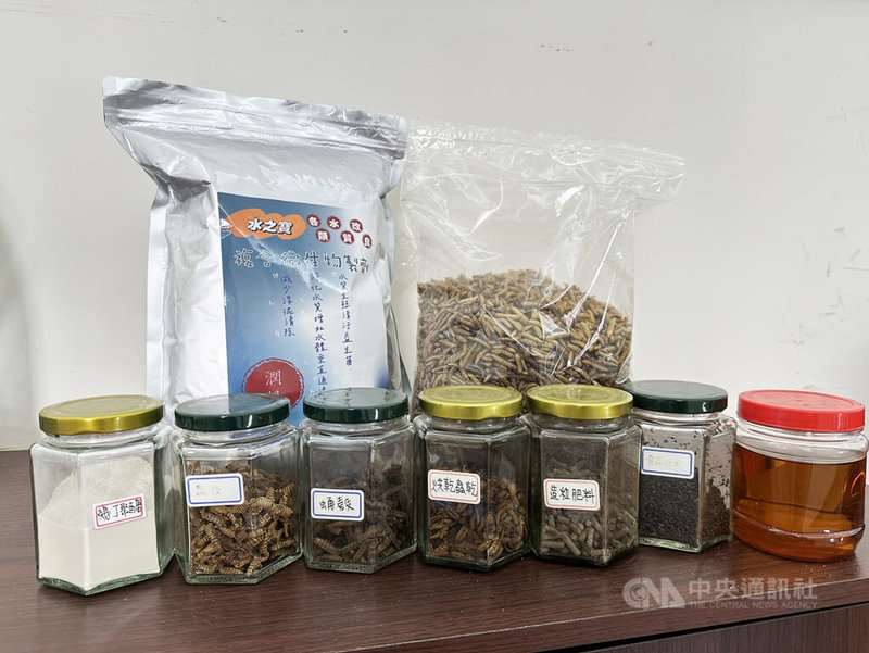 羽田生物農業股份有限公司利用黑水虻分解廚餘,除蟲糞可當肥料、幼蟲作為飼料,並研發微生物製劑,有利廢水淨化等。中央社記者鄭維真攝 114年6月30日