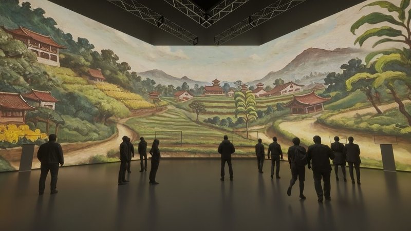 大阪關西世博「台灣光譜」展將在8月正式登場,融合視覺藝術、傳統工藝、聲音創作及科技創新元素,向世界展示這座奇蹟之島無限創造力。圖為「台灣本色」展區取材台灣前輩藝術家作品,帶領觀眾走進畫家如夢似幻的世界。(文化部提供)中央社記者邱祖胤傳真 114年7月3日
