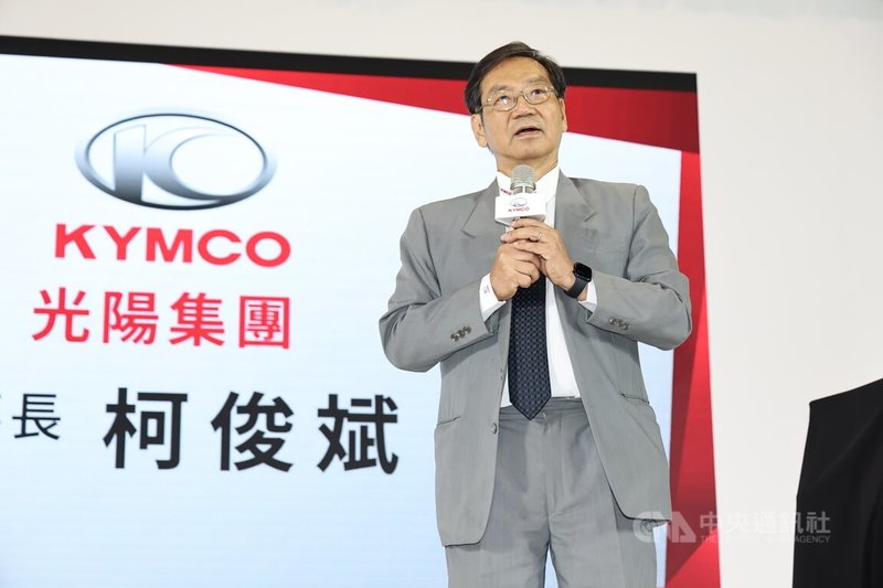 2025國際重型機車展4日在台北南港展覽館2館揭開序幕,光陽董事長柯俊斌(圖)出席發布品牌決策。中央社記者翁睿坤攝 114年7月4日