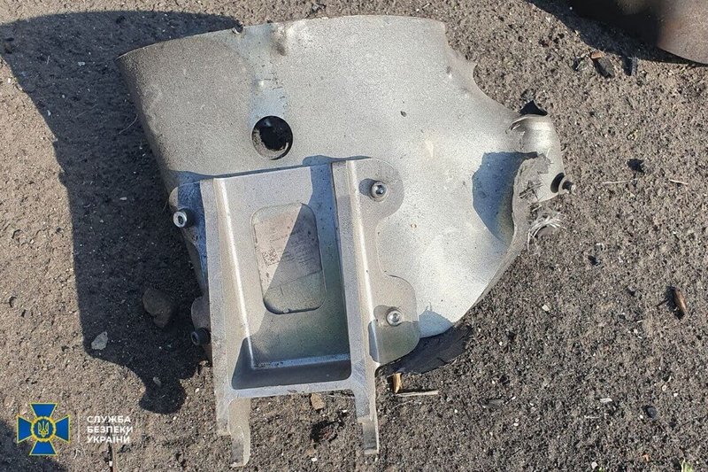 烏克蘭國防部情報總局表示，俄羅斯製自殺式無人機內部所使用的電子零件中，有約60%至65%來自中國。圖為早前收集到的無人機殘骸。（烏克蘭國防部情報總局提供）中央社記者陳彥婷傳真  114年7月8日