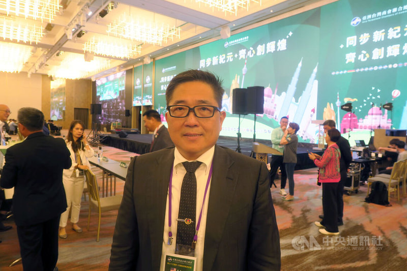 亞洲台灣商會聯合總會第32屆總會長林凱民18日表示,過去1年的任期推動台灣與亞總各成員國,包括與新進成員國帛琉的經貿合作。中央社記者吳書緯攝 114年7月18日