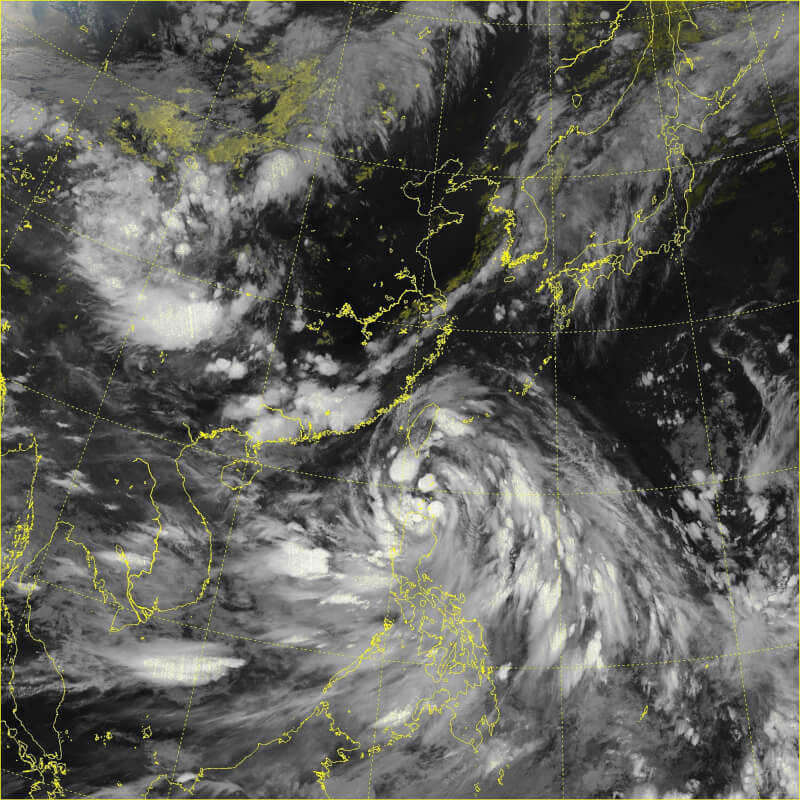 18日晚間9時20分衛星雲圖。(圖取自天氣與氣候監測網網頁watch.ncdr.nat.gov.tw)