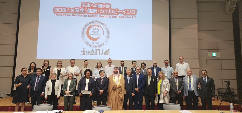 勞動部21日表示，今年受邀出席日本大阪世界博覽會中「2025世界博覽會安全、健康及福祉全球倡議大會」，並於國際合作論壇中進行專題演講，與各國分享台灣職場暴力預防現況及發展，與推動職場霸凌防治法制的努力及行動實踐。（勞動部提供）中央社記者張雄風傳真　114年7月21日