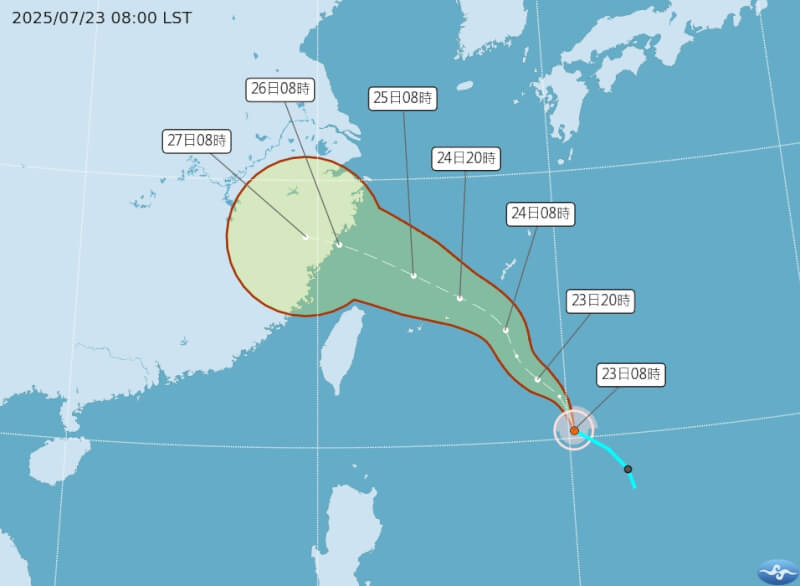 颱風范斯高23日上午生成。（圖取自氣象署網頁cwa.gov.tw）