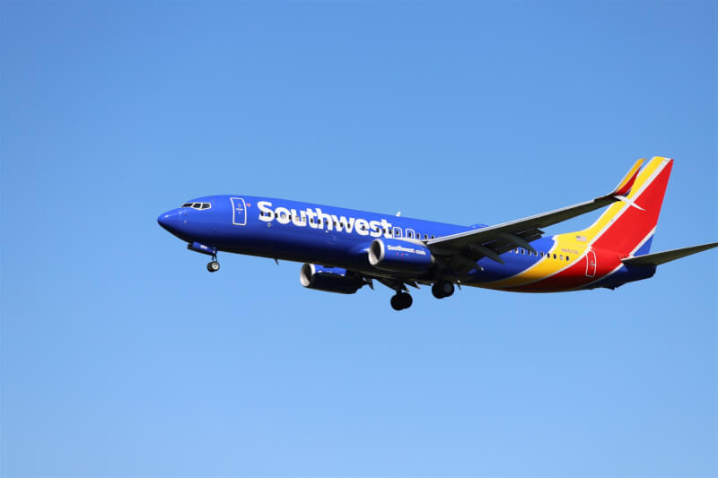 美國西南航空公司一架波音737班機。非當事飛機。(圖取自Unsplash圖庫)