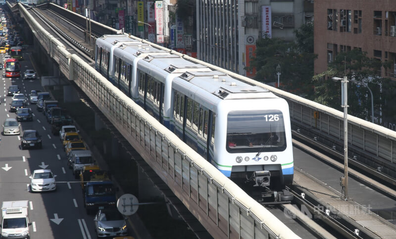 北捷文湖線列車。(中央社檔案照片)