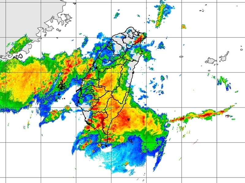 上午11時50分雷達回波圖。（圖取自氣象署網頁cwa.gov.tw）