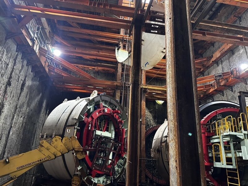 桃園捷運綠線工程114年第3台潛盾機已自陽明運動公園站啟動，將以疊式隧道穿越國道2號下方，預計115年8月貫通。（桃園捷運工程局提供）中央社記者葉臻傳真　114年8月5日