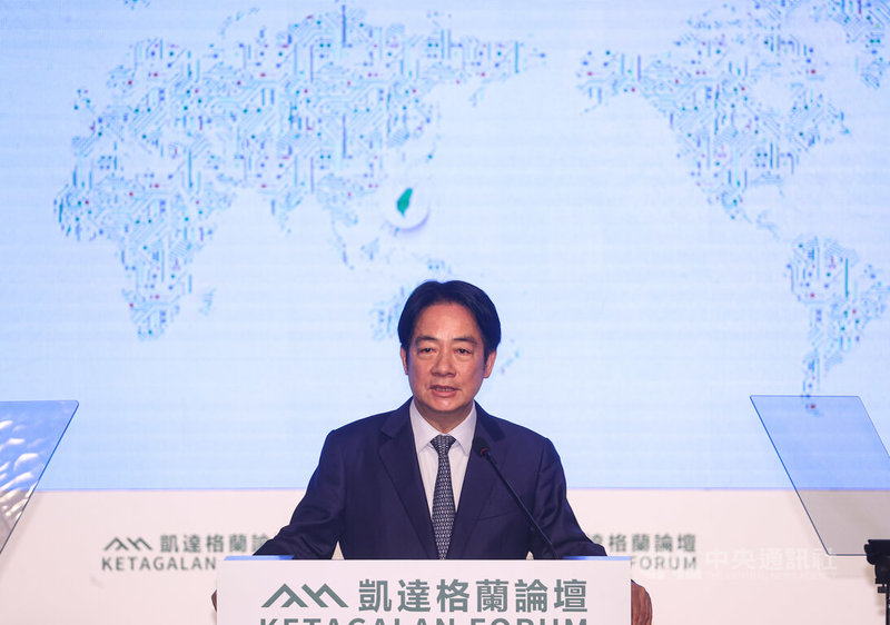 總統賴清德(圖)5日上午在台北出席「凱達格蘭論壇:2025印太安全對話」開幕式,全程以英語發表演說。中央社記者鄭清元攝 114年8月5日