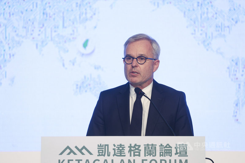 「凱達格蘭論壇：2025印太安全對話」5日在台北舉行，前法國國民議會議長戴扈傑（François de Rugy）（圖）應邀出席並發表專題演講。中央社記者鄭清元攝　114年8月5日