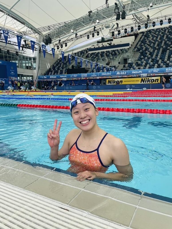2025世界運動會台灣代表團共派出120名選手,7日晚間將在中國成都舉行開幕式,女子蹼泳好手黃渼茜(圖)將擔任代表隊共同掌旗官。(體育署提供)中央社記者黎建忠傳真 114年8月5日