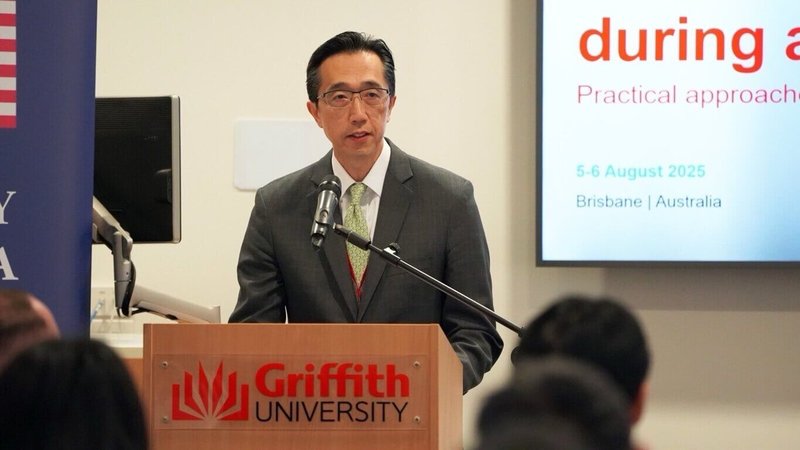 「全球合作暨訓練架構」(GCTF)5日至6日首度在澳洲登場,開幕式由駐澳洲代表徐佑典致詞。(外交部提供)中央社記者楊堯茹傳真 114年8月6日