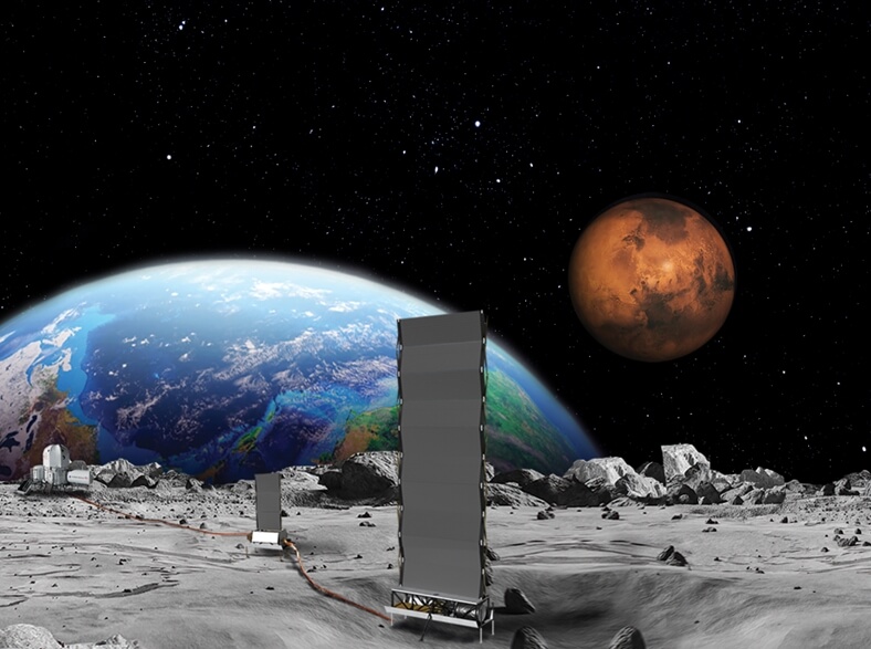 NASA計畫在月球和火星建立核反應爐的概念圖。（圖取自NASA網頁nasa.gov）