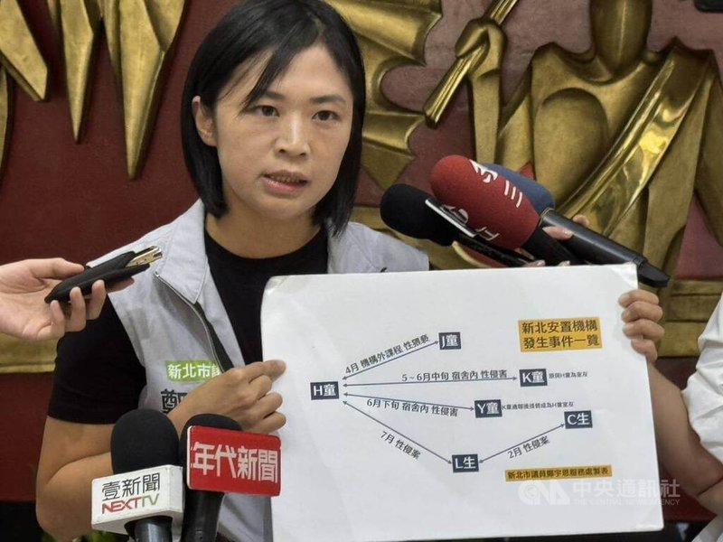 民進黨新北市議員鄭宇恩（圖）7日表示，接獲家長陳情，孩童疑在安置機構內遭其他孩童性侵，經查該安置機構發生多起性侵害案。中央社記者趙敏雅攝 114年8月7日