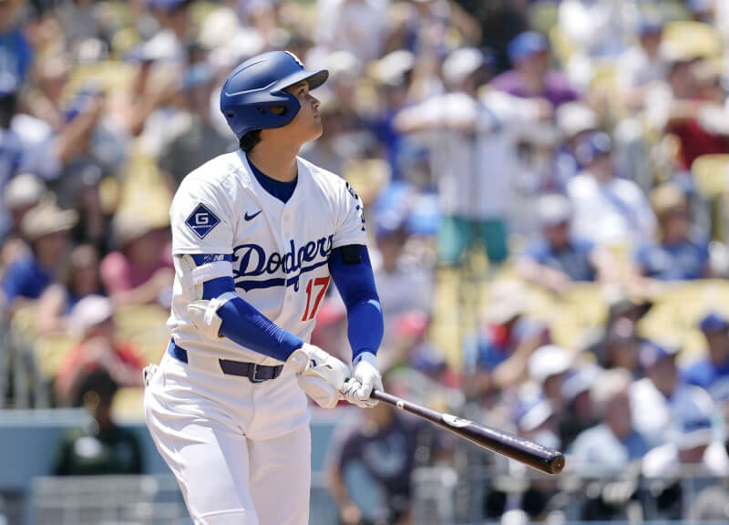美國職棒MLB洛杉磯道奇球星大谷翔平6日擊出大聯盟生涯第1000支安打。（共同社）