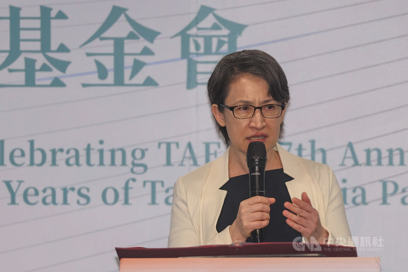 副總統蕭美琴(圖)8日下午受邀出席「台灣亞洲交流基金會7週年紀念暨『共築亞洲新局:從新南向到印太夥伴關係』論壇開幕式」,祝賀基金會喜迎7週年。中央社記者吳家昇攝 114年8月8日
