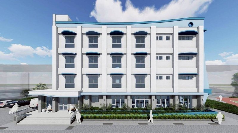 屏東縣立東港高中新建宿舍為4層樓設計,外觀以大船為意象,融入東港在地特色與海洋文化意象,展現與大海為鄰、共融共生綠建築意涵。(屏東縣體育發展中心提供)中央社記者黃郁菁傳真 114年8月11日