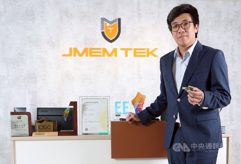 振生半導體(JMEM TEK)創辦人暨執行長張振豐表示,振生在國防工業領域嶄露頭角,特別是軍事無人機應用;未來5年內,振生年營收目標要挑戰1億美元。 中央社記者張新偉攝 114年8月13日