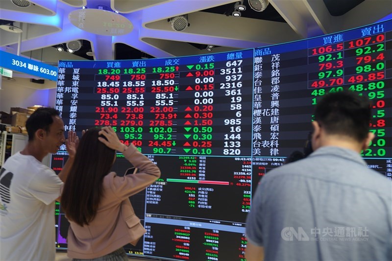 圖為台灣證券交易所看盤螢幕（中央社檔案照片）