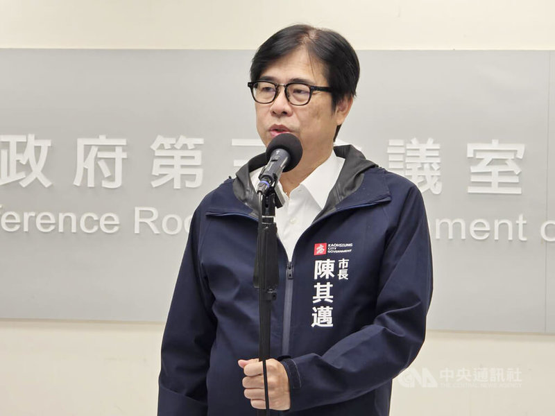 核三重啟公投將在23日投票,高雄市長陳其邁19日受訪時說,自己一定會去投票。中央社記者蔡孟妤攝 114年8月19日