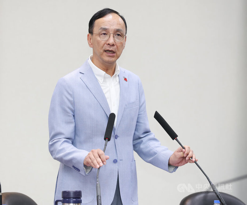 7名國民黨立委罷免案將在8月23日投票,國民黨主席朱立倫(圖)20日表示,別認為要被罷免的這7席立委很穩,這樣的說法非常危險,大家一定要出門投票。中央社記者謝佳璋攝 114年8月20日