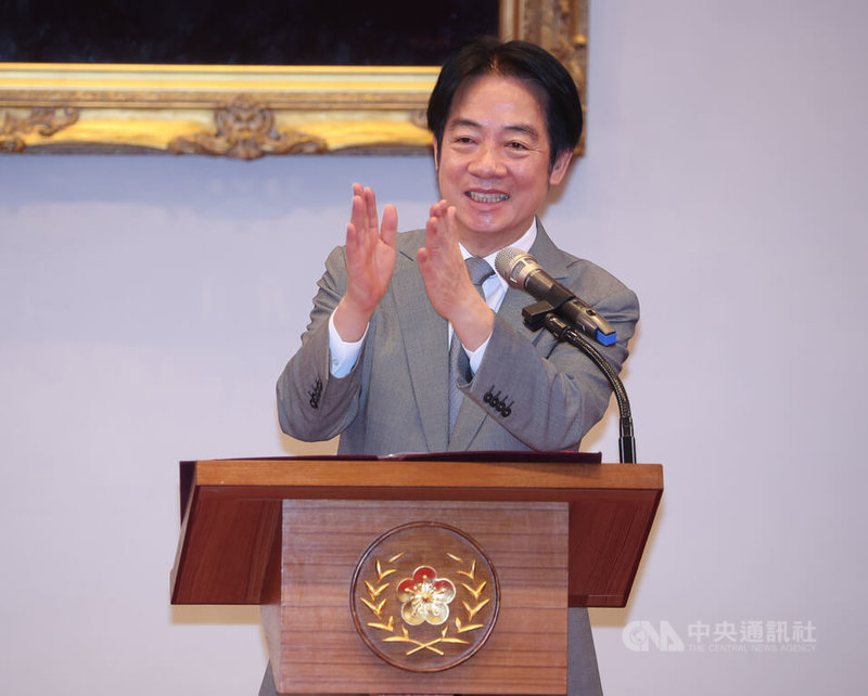 總統賴清德（圖）21日在總統府接見「2025年第12屆成都世界運動會」代表團，肯定選手們為國爭光，讓世界看見台灣。中央社記者謝佳璋攝  114年8月21日