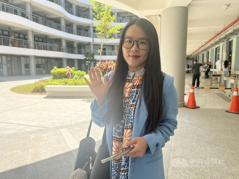 國民黨立法委員林思銘罷免案23日投開票,罷團領銜人謝婷婷(圖)完成投票後受訪表示,投票的心情非常平靜,其實全台灣的民眾,無論是罷區還是非罷區,歷經726後,也更堅強、更沒有顧慮。中央社記者郭宣彣攝 114年8月23日