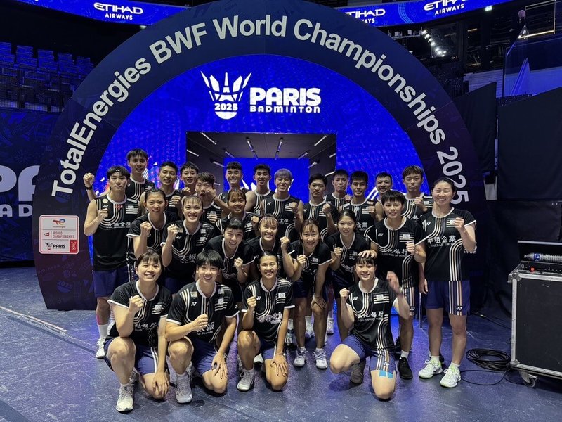 BWF世界羽球錦標賽2025年在法國巴黎登場，台灣代表隊共計19組人馬參賽，希望力拚史上最佳成績。（中華民國羽球協會提供）中央社記者黎建忠傳真  114年8月26日