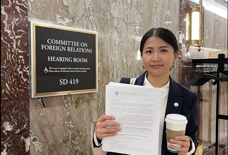 對台灣人公共事務會(FAPA)執行長蕭喬勻而言,在美國國會每次敲門、每場會面,即使徒勞,卻都是讓台灣在「議題海」中突圍的方式。圖攝於美國國會走廊。(蕭喬勻提供)中央社實習記者王家葳華盛頓傳真 114年8月28日