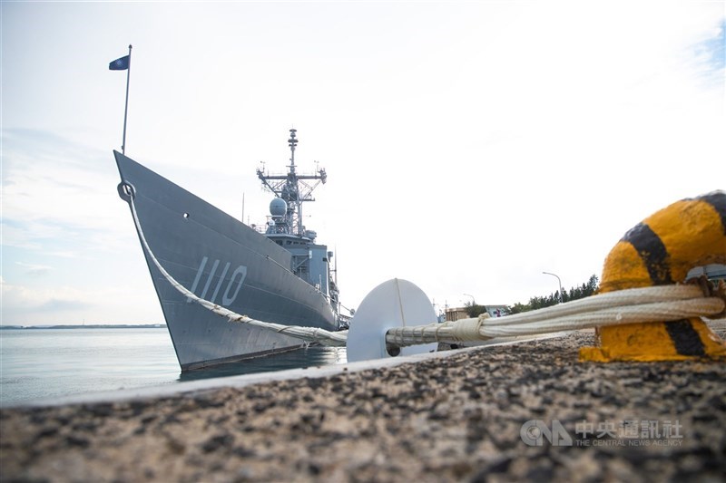 圖為海軍田單軍艦巡防艦靠泊馬公軍港。(中央社檔案照片)